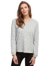 Sweatshirt mit Vogel-Print Tom Tailor light silver melange