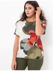 Oversize-Shirt mit Mohnblumen-Print Samoon Poppy Red Patch