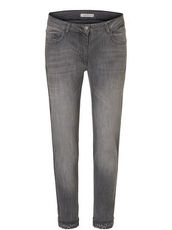 Jeans stonewashed mit Leo Print Saumaufschlag Betty Barclay Grey Denim - Grau