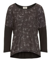 Shirt mit Allover Muster Cartoon Black-Nature - Grau