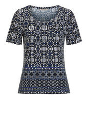 Shirt mit Allover Print Betty Barclay Dunkelblau/Weiß - Blau