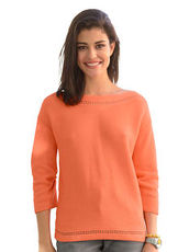 Pullover mit Ajourkante Alba Moda orange