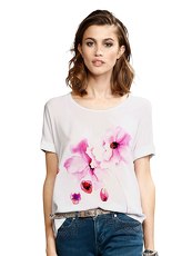 T-Shirt mit Blumenprint Bogner Jeans weiß
