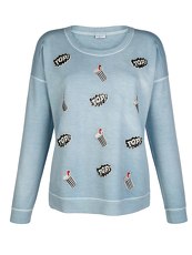 Sweatshirt mit Comic-Patches MARGITTES aqua